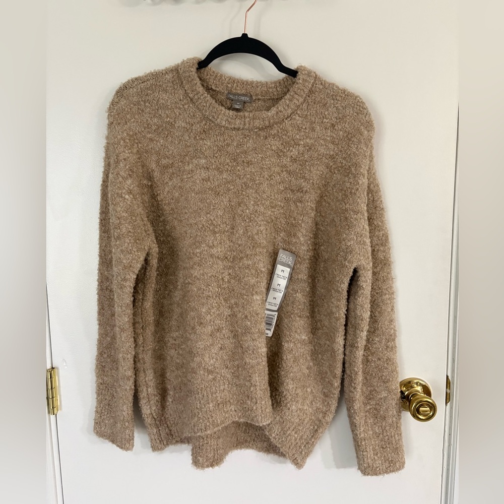 NWT Falls Creek Women's Cozy Tan Crew Neck Sweater